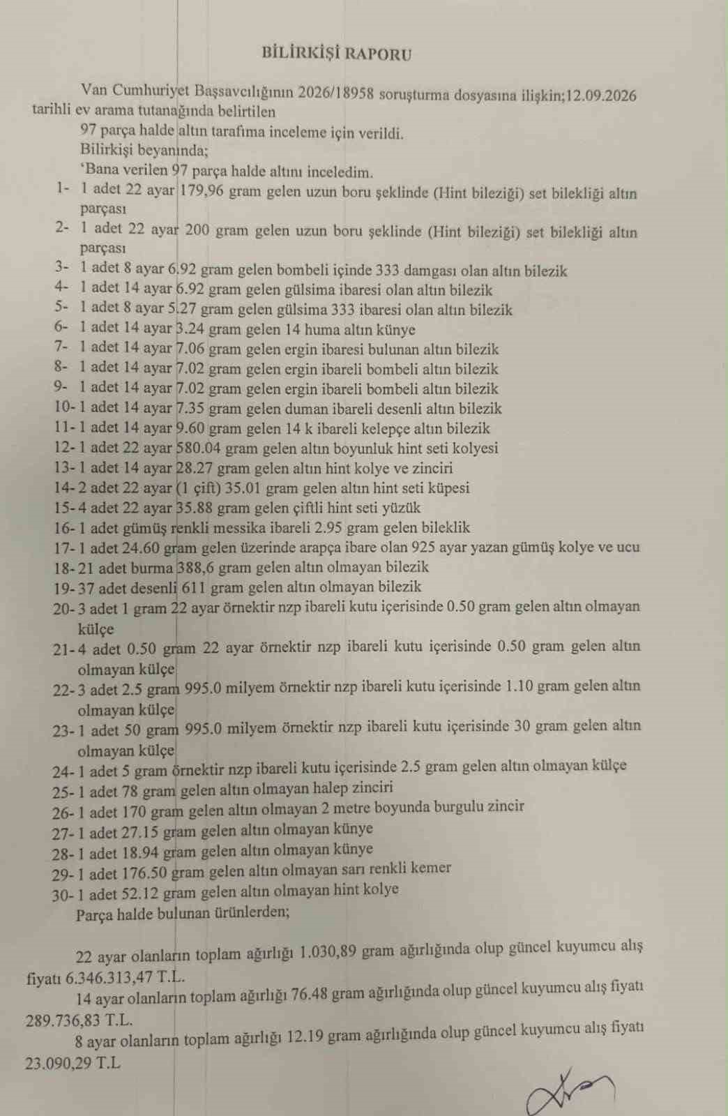 VANLI İŞ ADAMI VE SOSYAL MEDYA FENOMENİ MEHMET FATİH TANÇALAN’IN DÜĞÜNÜNDE TAKILAN 97 PARÇA TAKININ 76 TANESİNİN ALTIN OLMADIĞI TESPİT EDİLDİ.