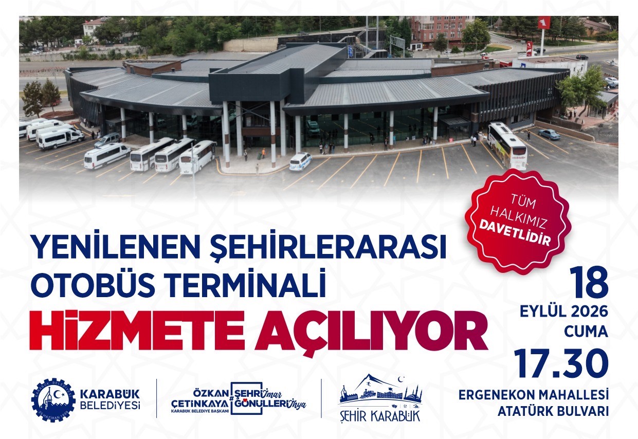 KARABÜK BELEDİYESİ TARAFINDAN BAŞTAN SONA YENİLENEN ŞEHİRLERARASI OTOBÜS TERMİNALİ, 18 EYLÜL CUMA GÜNÜ DÜZENLENECEK TÖRENLE RESMİ OLARAK HİZMETE AÇILACAK.