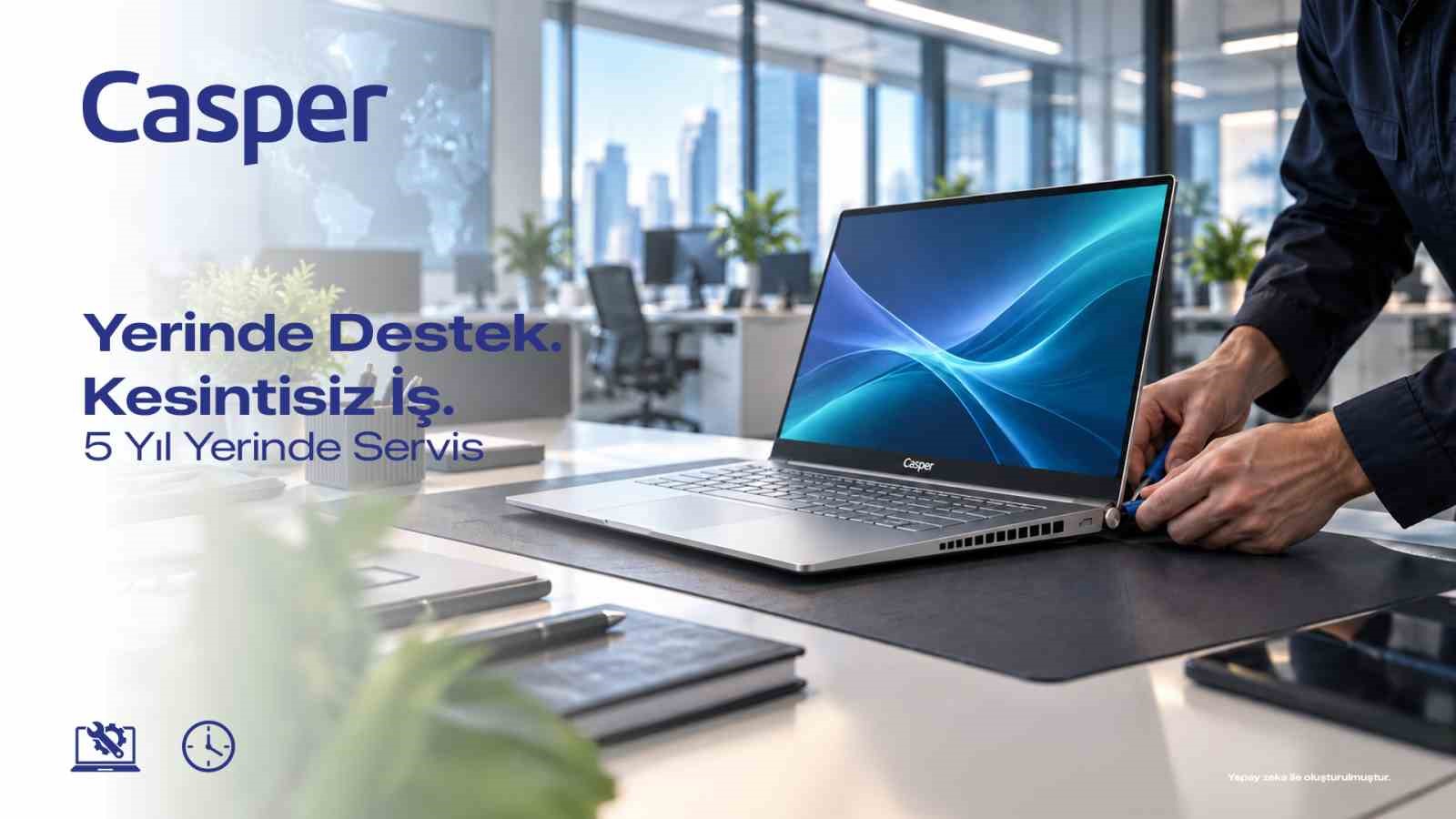 CASPER, KURUMSAL MÜŞTERİLERİNE SUNDUĞU YERİNDE SERVİS HİZMETİ KAPSAMINDA, UZAKTAN ÇÖZÜLEMEYEN VE HİZMET KAPSAMINDAKİ TEKNİK SORUNLAR İÇİN SERVİS EKİPLERİNİ CİHAZIN BULUNDUĞU ADRESE YÖNLENDİRİYOR. 3 VE 5 YILLIK SEÇENEKLERLE SUNULAN HİZMET, 81 İLDE 105 SERVİS NOKTASI VE 700’DEN FAZLA TEKNİSYENDEN OLUŞ