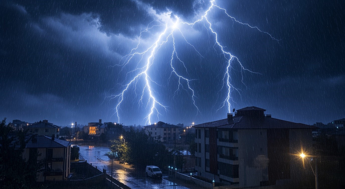 ERZİNCAN’DA GECE SAATLERİNDE ETKİLİ OLAN SAĞANAK YAĞIŞLA BİRLİKTE PEŞ PEŞE ÇAKAN ŞİMŞEKLER, GÖKYÜZÜNÜ AYDINLATTI