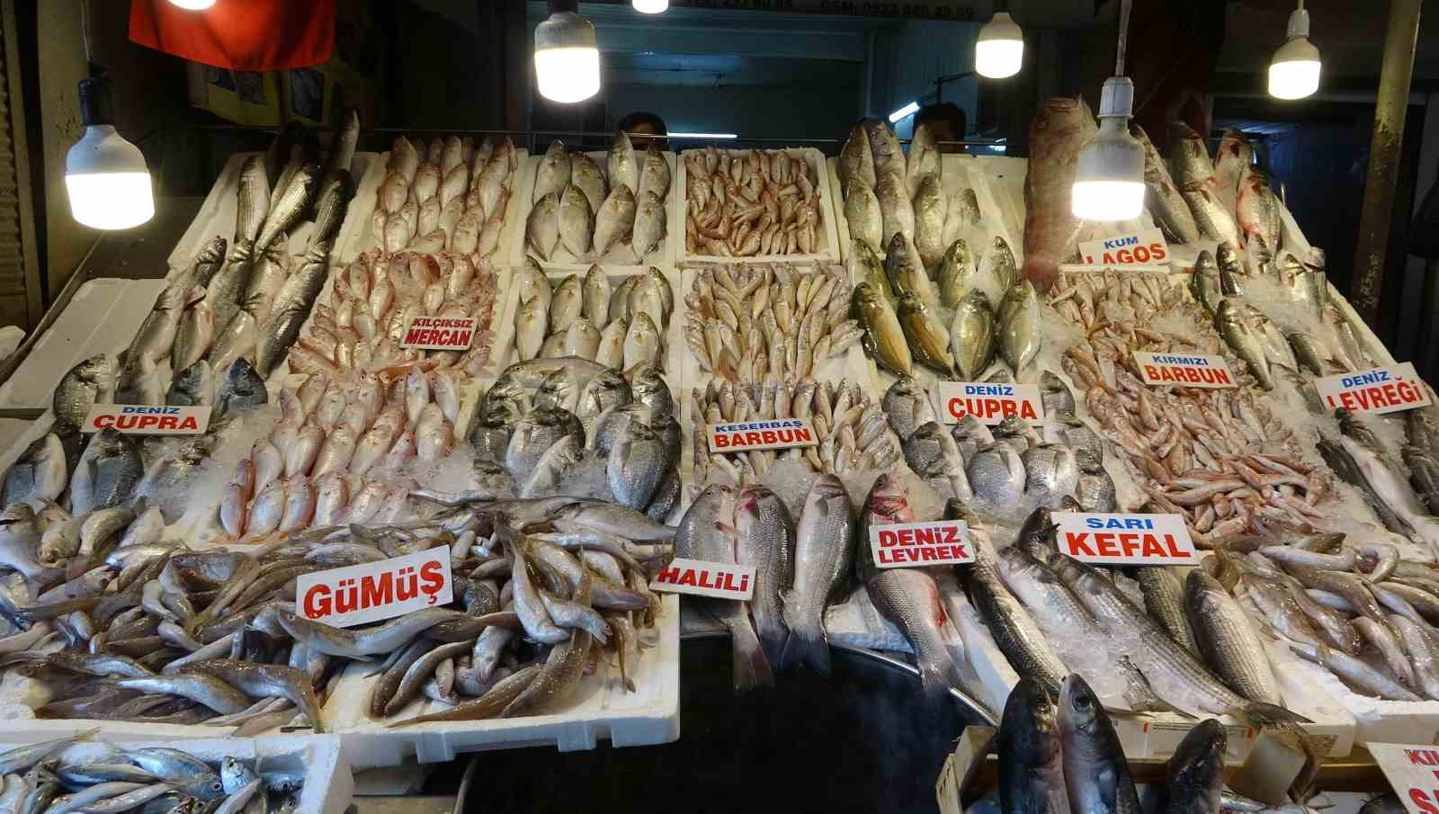 AKDENİZ'DE AV YASAĞININ SONA ERMESİNİN ARDINDAN MERSİN'DE BALIKÇILARIN AĞLARINA TAKILAN ÇEŞİTLİ BALIKLAR TEZGAHLARDAKİ YERİNİ ALDI.