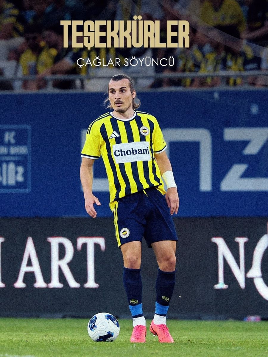 FENERBAHÇE, SAVUNMA OYUNCUSU ÇAĞLAR SÖYÜNCÜ'NÜN KARŞILIKLI ANLAŞILARAK SÖZLEŞMESİNİN FESHEDİLDİĞİNİ DUYURDU.