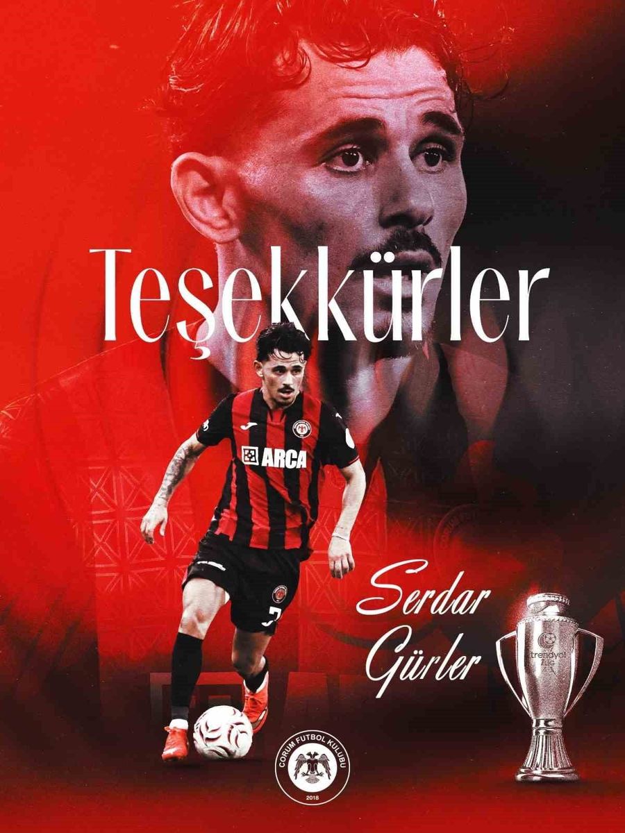 TRENDYOL SÜPER LİG EKİPLERİNDEN ÇORUM FK, SERDAR GÜRLER İLE YOLLARINI AYIRDI.