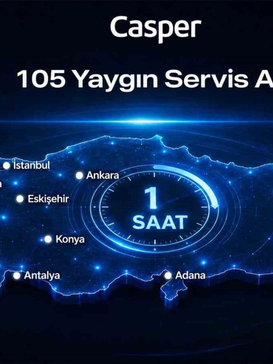 Casper 105 servis noktasıyla Türkiye genelinde hizmet veriyor