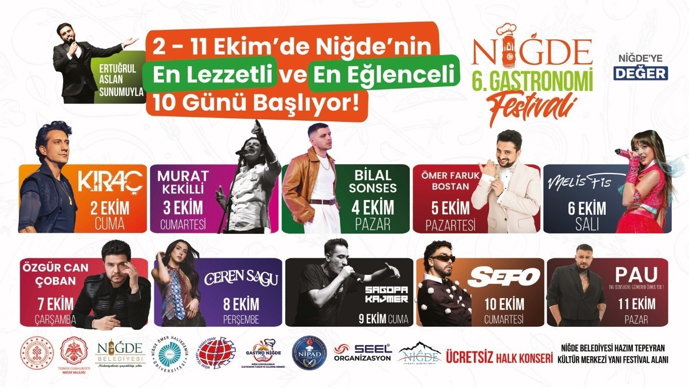 NİĞDE’DE 10 GÜN SÜRECEK GASTRONOMİ FESTİVALİ BAŞLIYOR