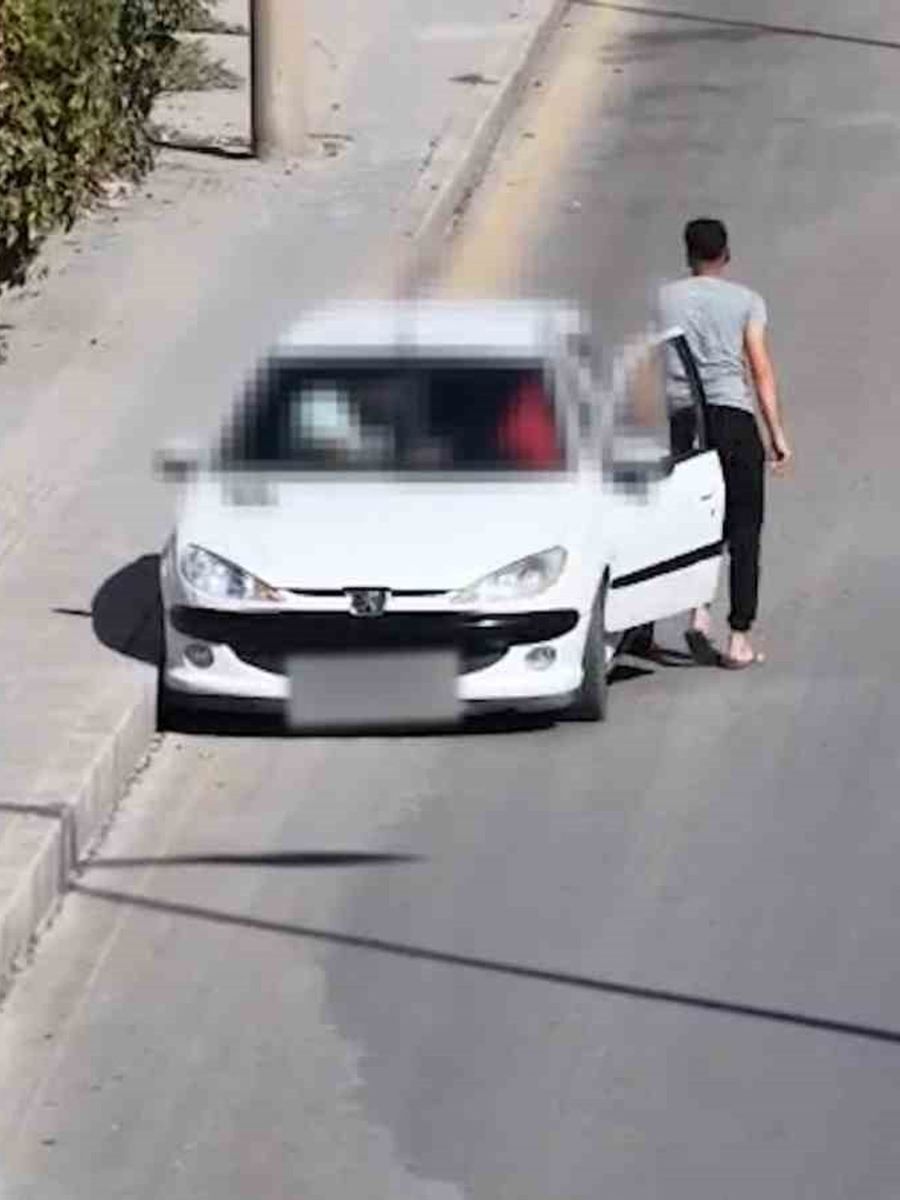 Denetimi görünce sürücüler yer değiştirdi, dron saniye saniye kaydetti