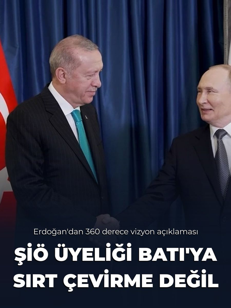 Cumhurbaşkanı Recep Tayyip Erdoğan: "(ŞİÖ) Türkiye’nin teşkilata üyelik perspektifi, batıya sırt çevirme anlamına asla gelmez. Hedefimiz, 360 derecelik vizyonla kendi ağırlığımızı artırmaktır."