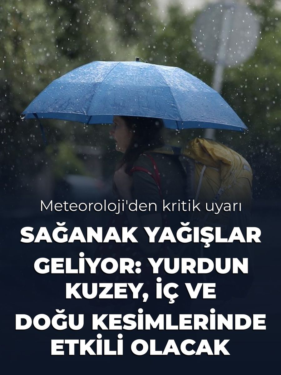 Meteoroloji'den Sağanak Yağış Uyarısı: Yurdun Kuzey, İç ve Doğu Kesimlerinde Etkili Olacak