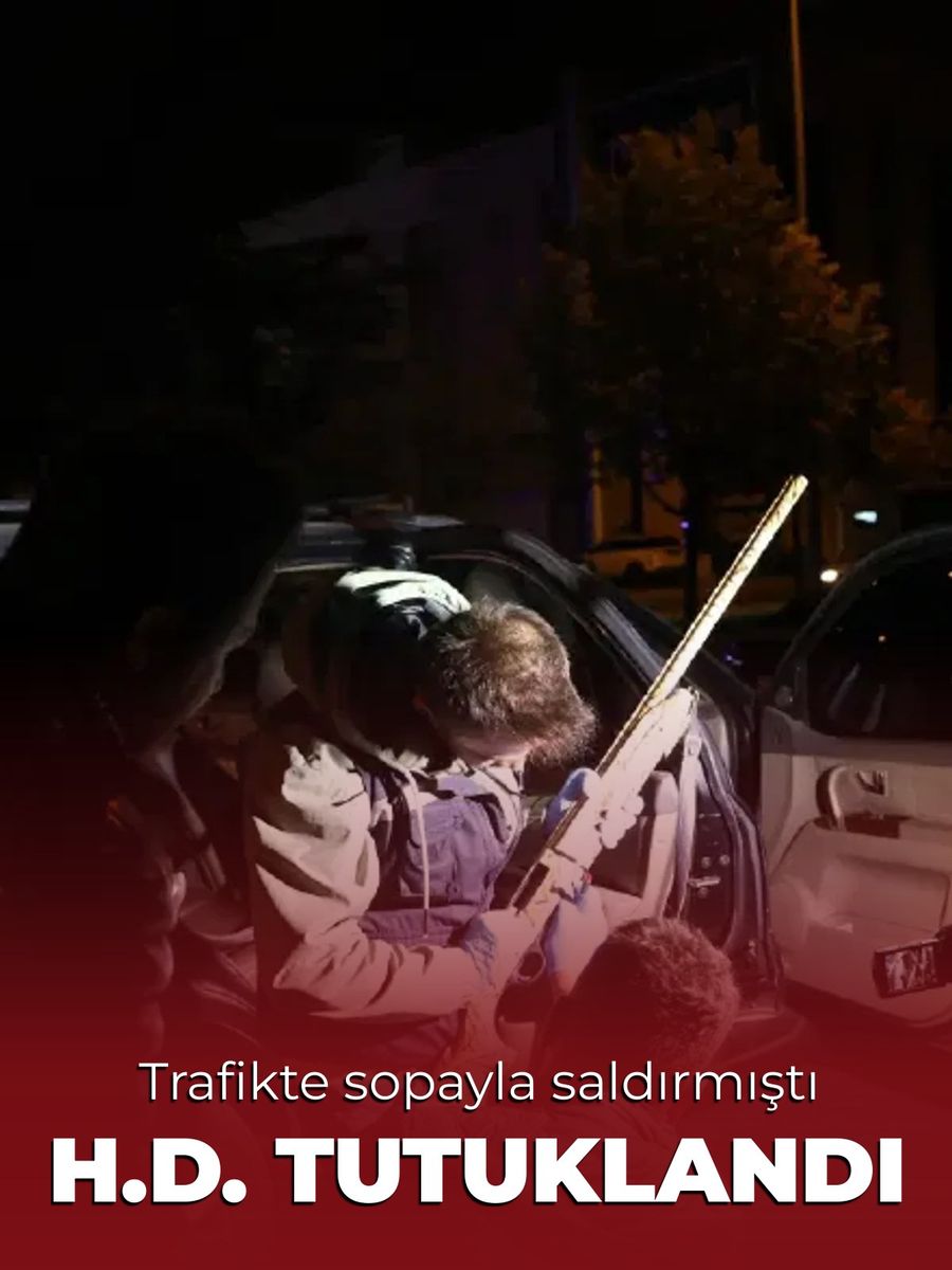 Trafikte sopalı saldırgan tutuklandı