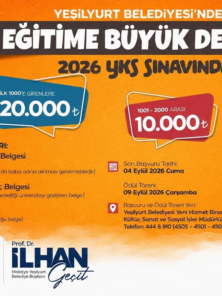 Yeşilyurt Belediyesi’nden eğitime destek