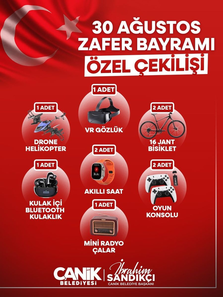 Canik Belediyesi’nden Zafer Bayramı özel çekilişi