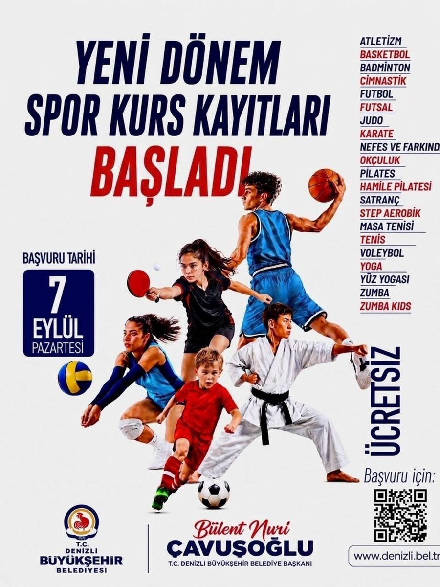 Denizli Büyükşehir’den 7’den 70’e ücretsiz spor imkanı