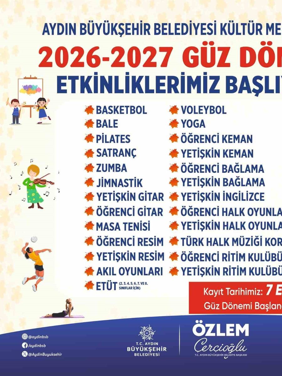 Aydın Büyükşehir Belediyesi Güz Dönemi etkinlikleri başlıyor