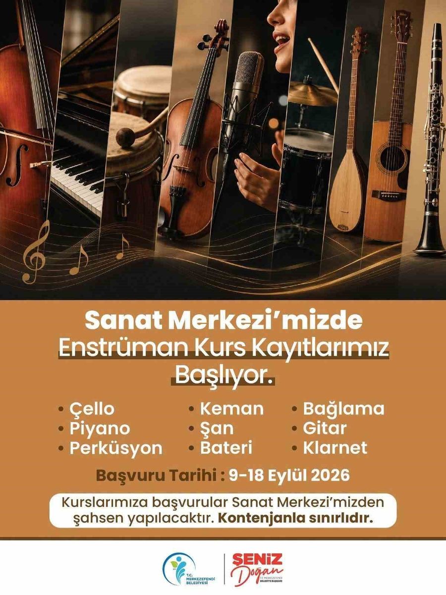 Merkezefendi Sanat Merkezinde enstrüman kurs kayıtları başlıyor