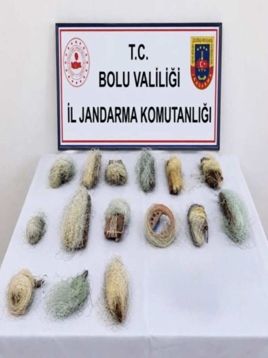 Bolu’da 22,5 metre kaçak ağ ele geçirildi